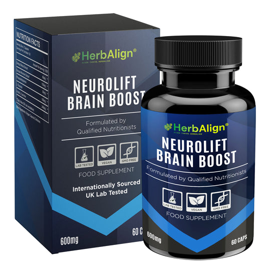 Herbalign Nootropic NeuroLift Brain Boost Capsules – Cognitive Support with Ginkgo Biloba, Bacopa, L-Theanine & Acetyl-L-Carnitine for Memory & Focus