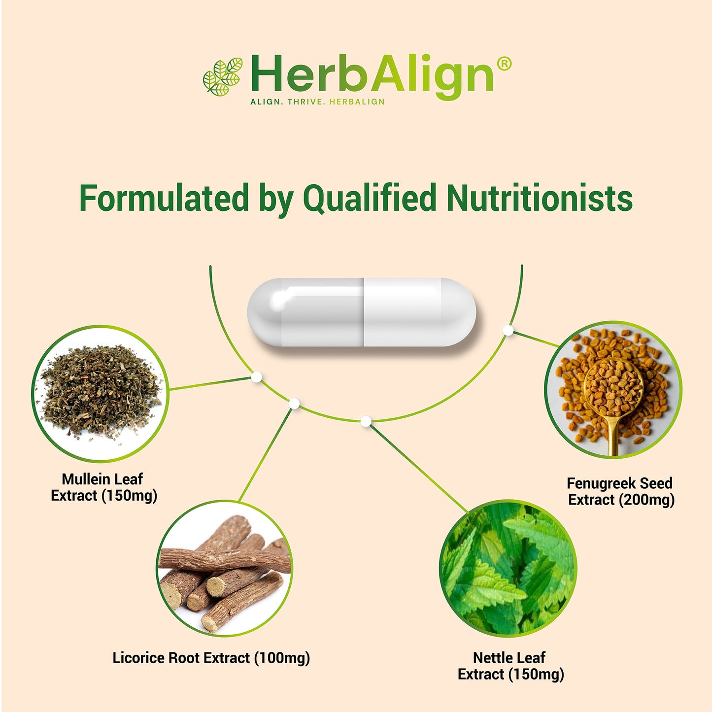 Herbalign Respiratory Aid Capsules – Natural Lung Health Support with Fenugreek, Mullein, Nettle & Licorice Root Extracts