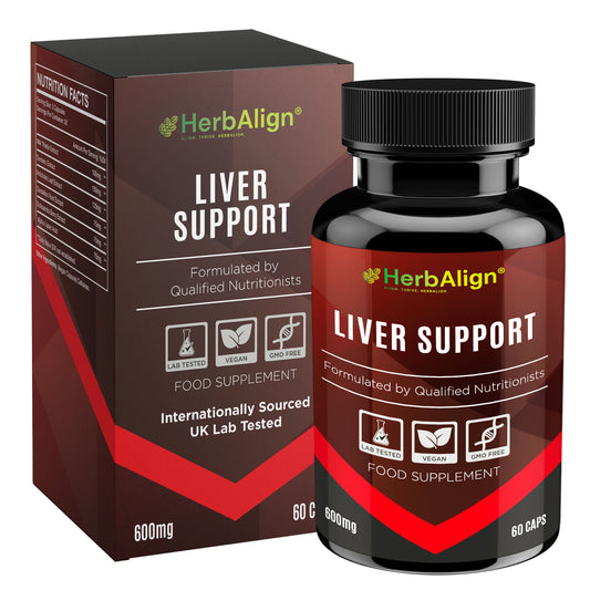 Herbalign Liver Support Capsules – Natural Liver Detox, Antioxidant Protection & Digestive Health with Milk Thistle, Turmeric & Artichoke Extract